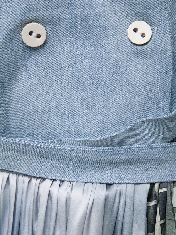 Asymmetric Jacket with Flower Embellishment and Button Detailing