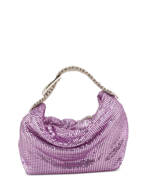 حقيبة جيل من القماش الشبكي بلون معدني