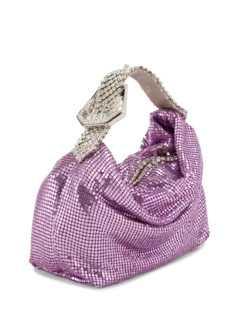 حقيبة جيل من القماش الشبكي بلون معدني