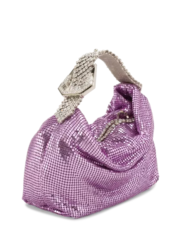 حقيبة جيل من القماش الشبكي بلون معدني