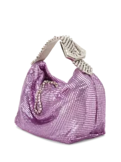 حقيبة جيل من القماش الشبكي بلون معدني