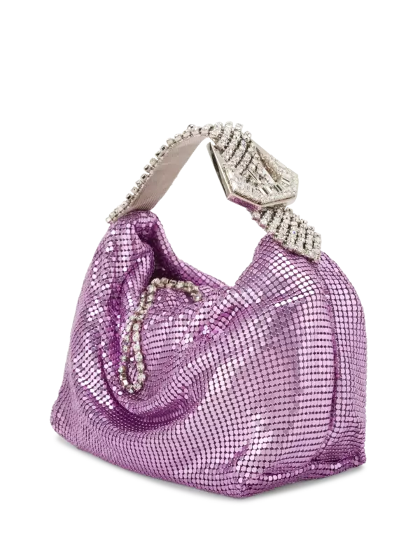 حقيبة جيل من القماش الشبكي بلون معدني