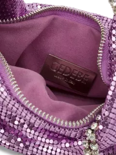 حقيبة جيل من القماش الشبكي بلون معدني