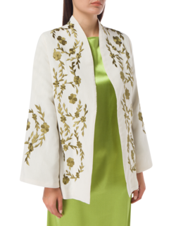 WHITE JACKET WITH GOLD EMBROIDERY