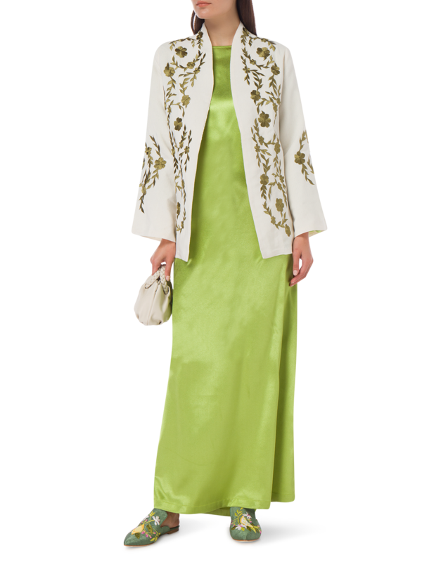 WHITE JACKET WITH GOLD EMBROIDERY