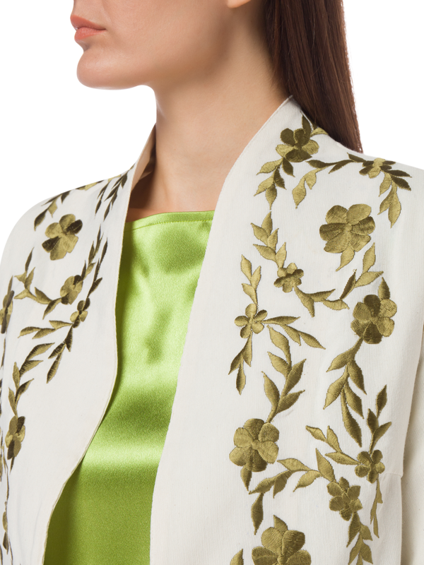 WHITE JACKET WITH GOLD EMBROIDERY