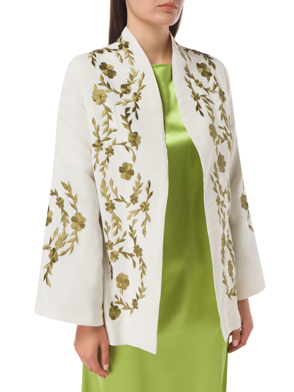 WHITE JACKET WITH GOLD EMBROIDERY