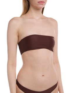 Metallic Brown Strapless Bikini Top