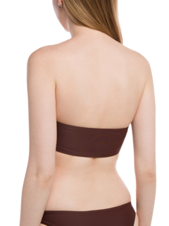 Metallic Brown Strapless Bikini Top