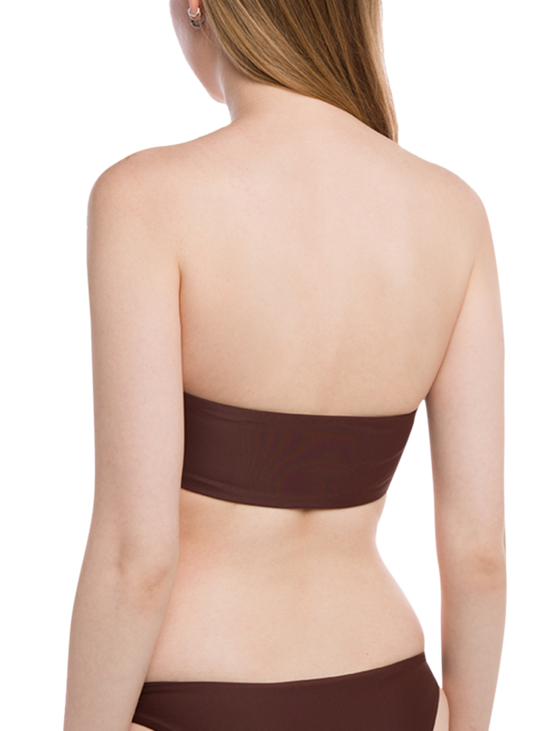 Metallic Brown Strapless Bikini Top