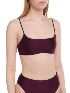 Metallic Purple Strapped Bikini Top