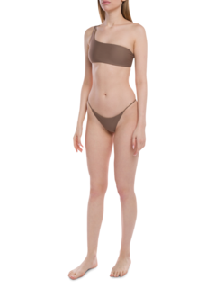 Nude Brown One-Shoulder Bikini Top