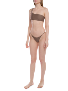 Nude Brown String-Waist Bikini Bottom