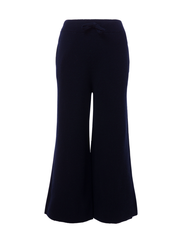 بنطال بأرجل واسعة وتصميم وجه مبتسم