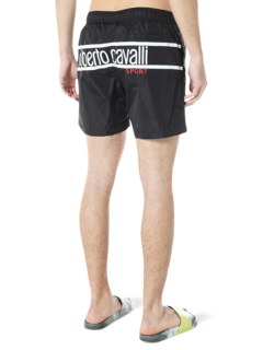 Black Printed Swimming Trunks