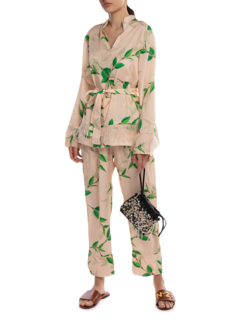 Peach Set with Foliage