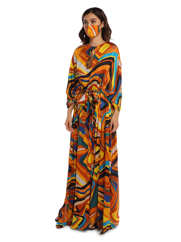 Tribe Kaftan Dress with Batwing Sleeves