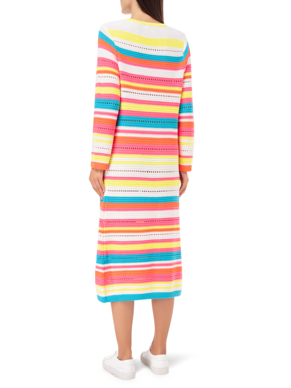 STRIPED KNITTED MIDI DRESS