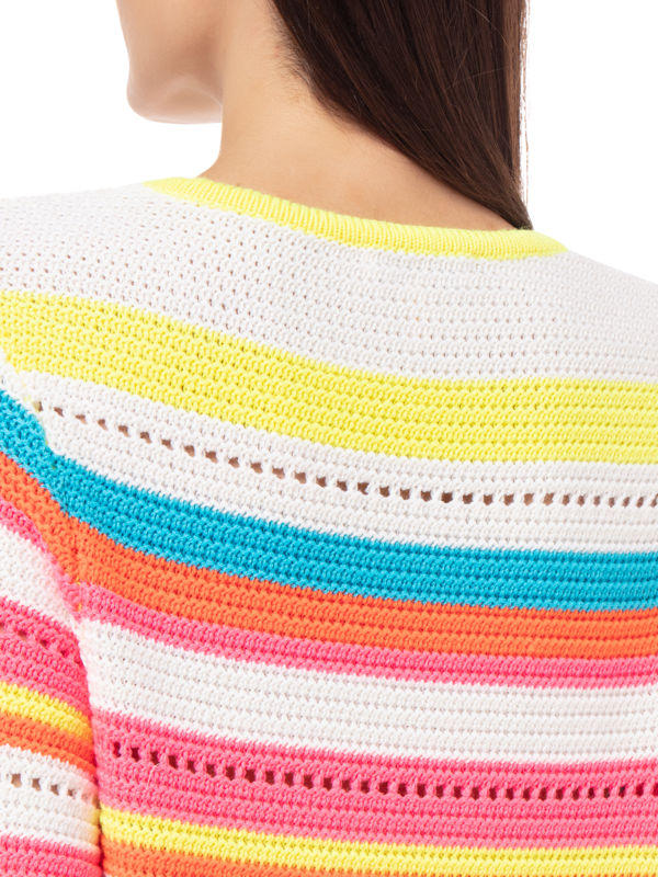 STRIPED KNITTED MIDI DRESS