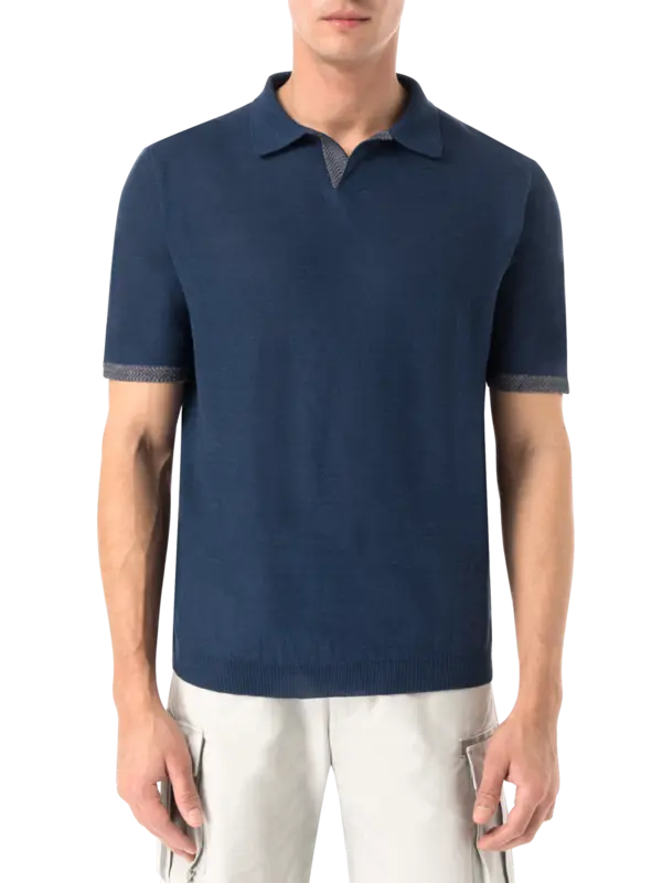 Short Sleeve Knitted Polo T-Shirt