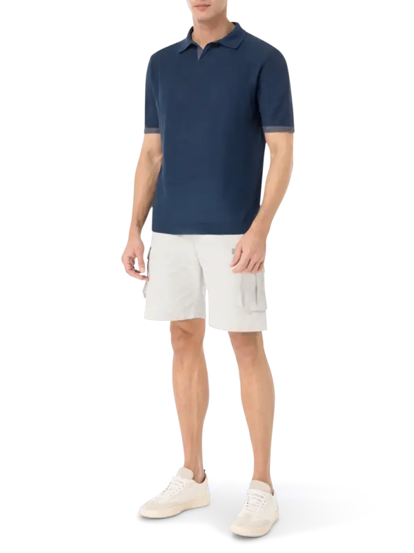 Short Sleeve Knitted Polo T-Shirt