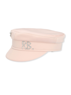 Pink Embelished Baker Boy Cap
