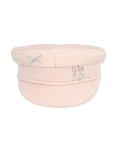Pink Embelished Baker Boy Cap