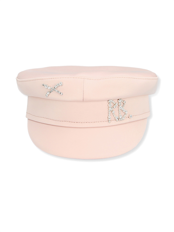 Pink Embelished Baker Boy Cap
