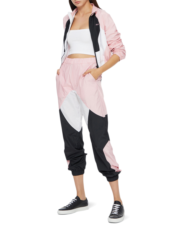 Black/Pink/White Colour Block TrackPants