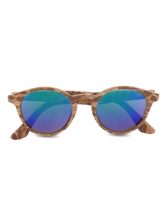 Marble-Effect Inka Cork Sunglasses with Blue Tinted Lenses