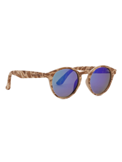 Marble-Effect Inka Cork Sunglasses with Blue Tinted Lenses