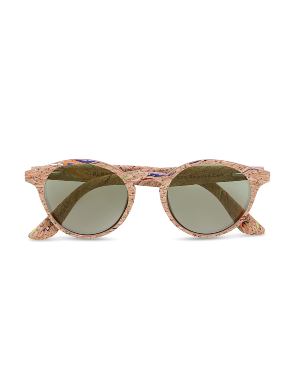 Camel-Colored Base Frames with Calm Green Lenses Sunglasses