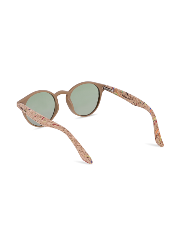 Camel-Colored Base Frames with Calm Green Lenses Sunglasses