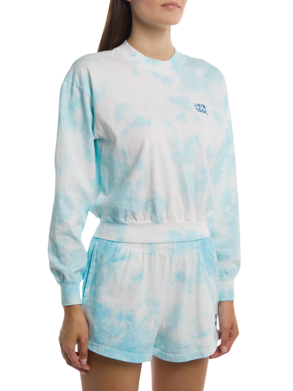 Blue-And-White Tie-Dye Sweatshirt