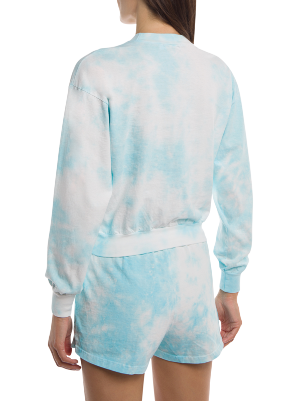 Blue-And-White Tie-Dye Sweatshirt