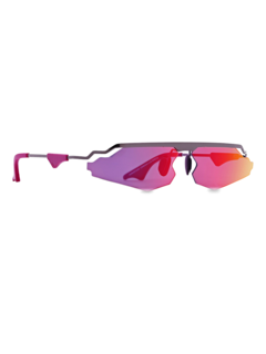 Futuristic Gunmetal Shades with Zigzag Iridescent Lenses