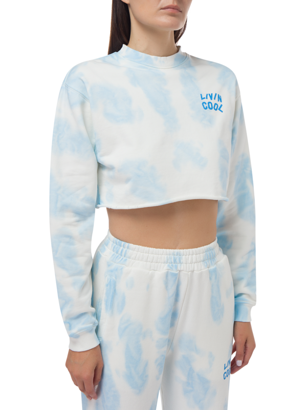 TIE DYE REGULAR CROP CREWNECK PRINTED