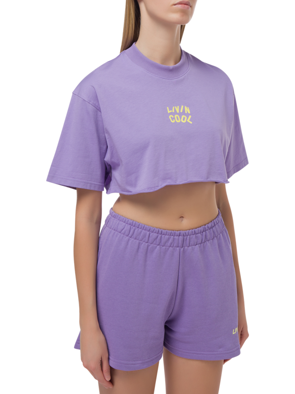 OVERSIZE CROP TEE LOGO PRINTED
