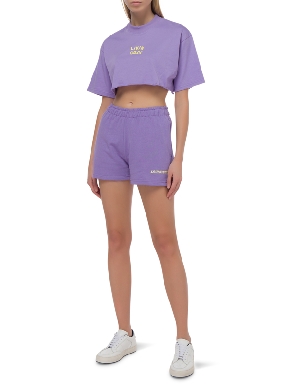 OVERSIZE CROP TEE LOGO PRINTED