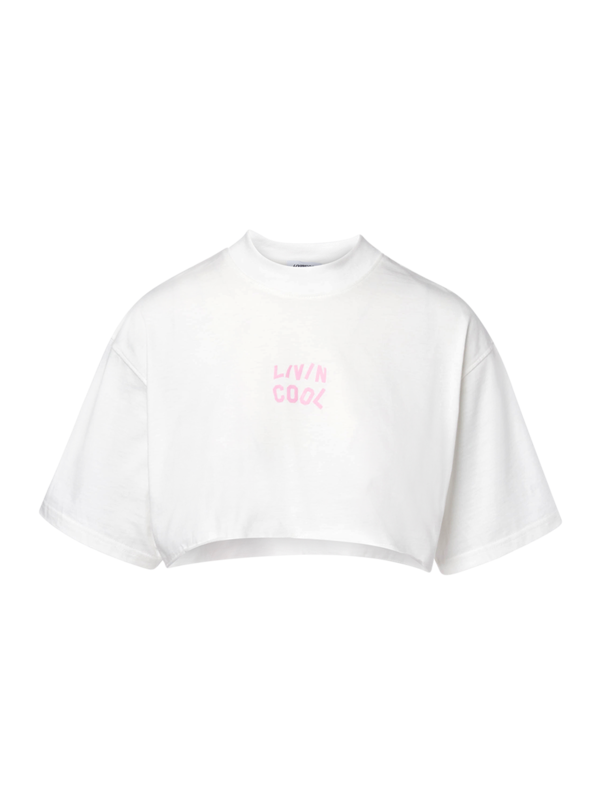 OVERSIZE CROP TEE LOGO PRINTED