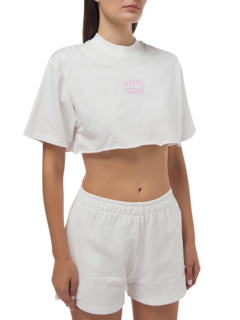 OVERSIZE CROP TEE LOGO PRINTED