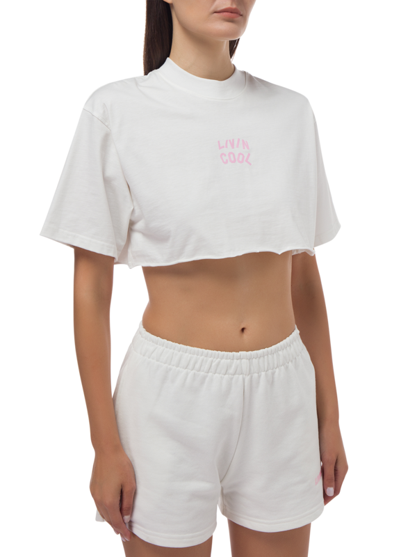 OVERSIZE CROP TEE LOGO PRINTED