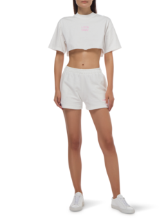 OVERSIZE CROP TEE LOGO PRINTED
