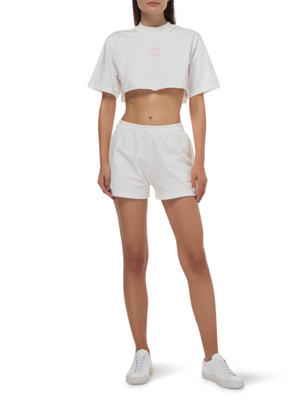 OVERSIZE CROP TEE LOGO PRINTED