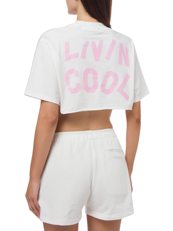 OVERSIZE CROP TEE LOGO PRINTED
