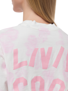 TIE DYE OVERSIZE CROP TEE LOGO PRINTED