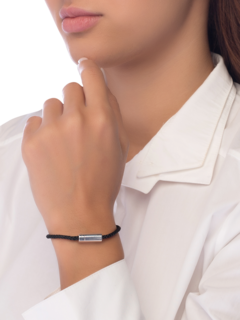 Black and Silver Cable Bracelet