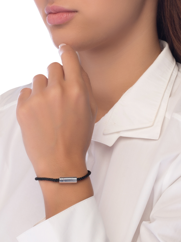 Black and Silver Cable Bracelet