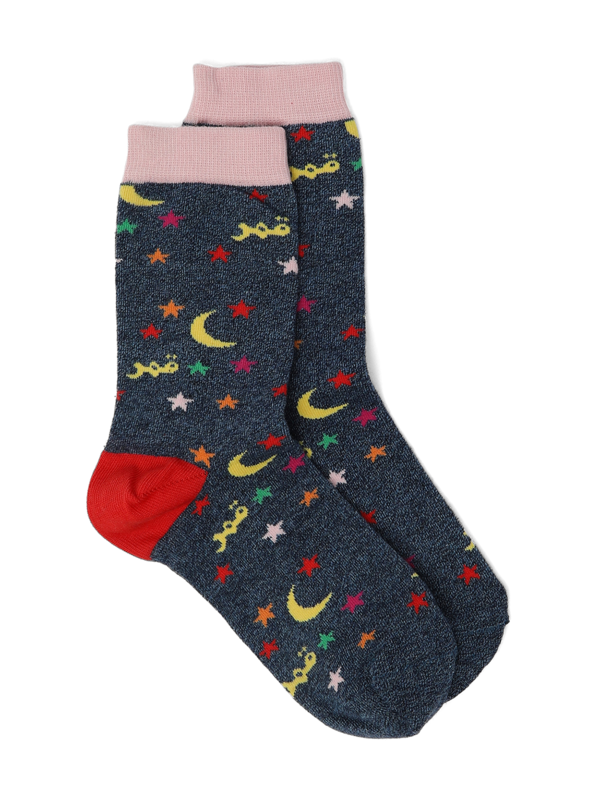 Printed Navy Socks