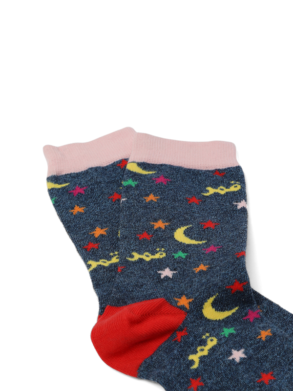 Printed Navy Socks
